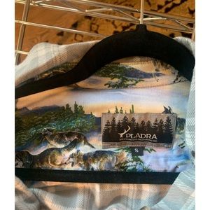 Women’s Pladra Grey Flannel Wolf Print Size Small